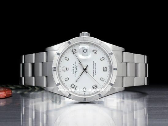 Rolex Date 34 Bianco Oyster White Milk Arabic  Watch  15210